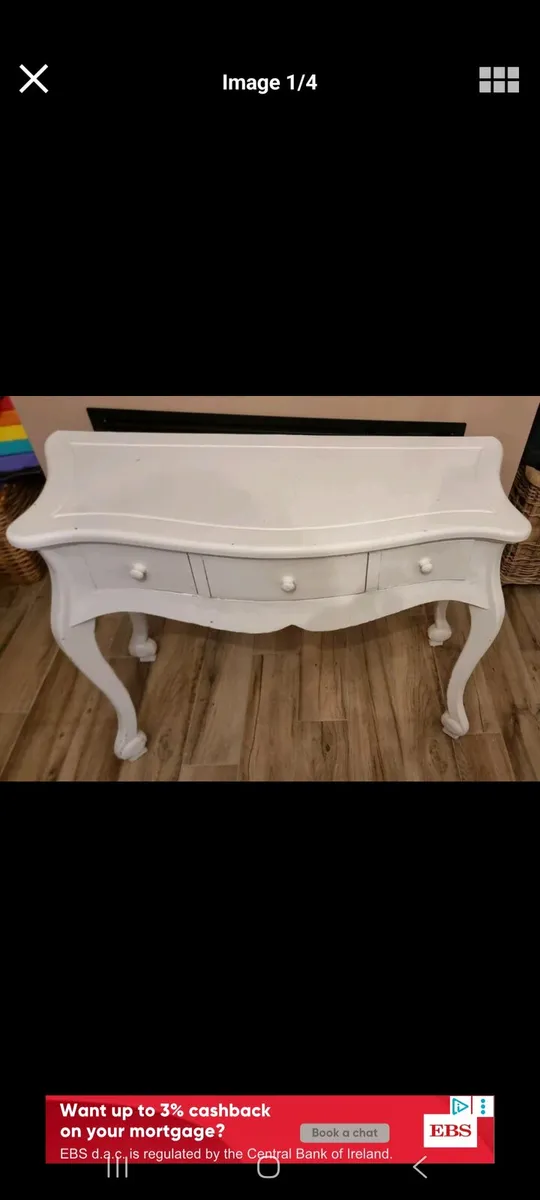 Secondhand White Vintage style Sideboard - Hall Ta - Image 4