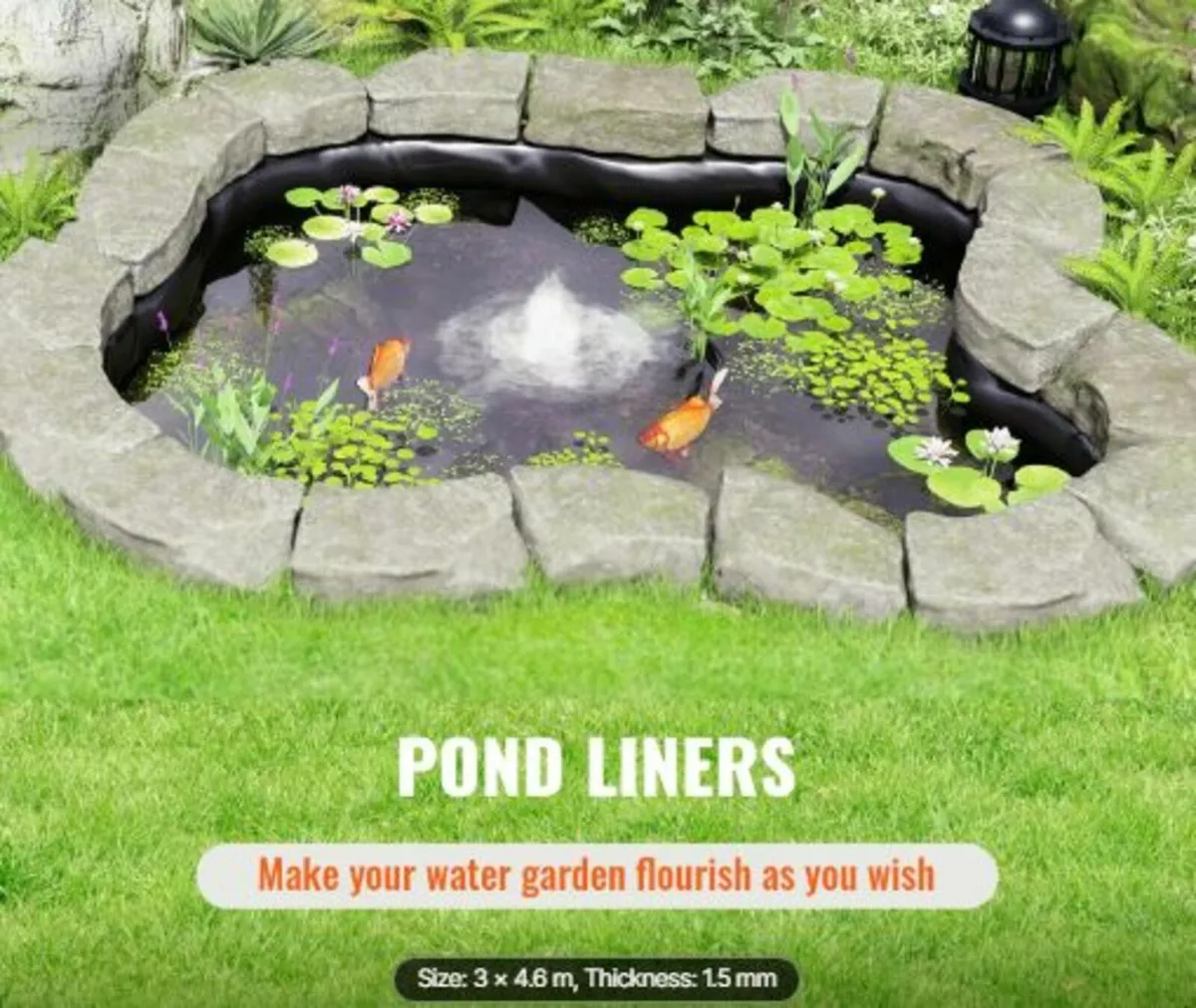 Pond Liner, 10 x 15 ft 45 Mil Thickness, Pliable - Image 3
