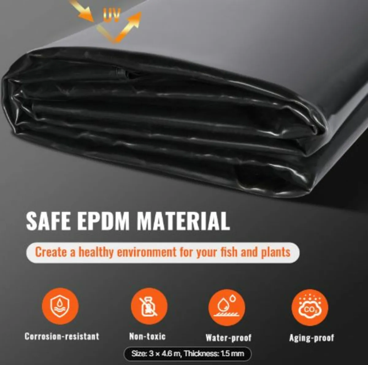 Pond Liner, 10 x 15 ft 45 Mil Thickness, Pliable - Image 4