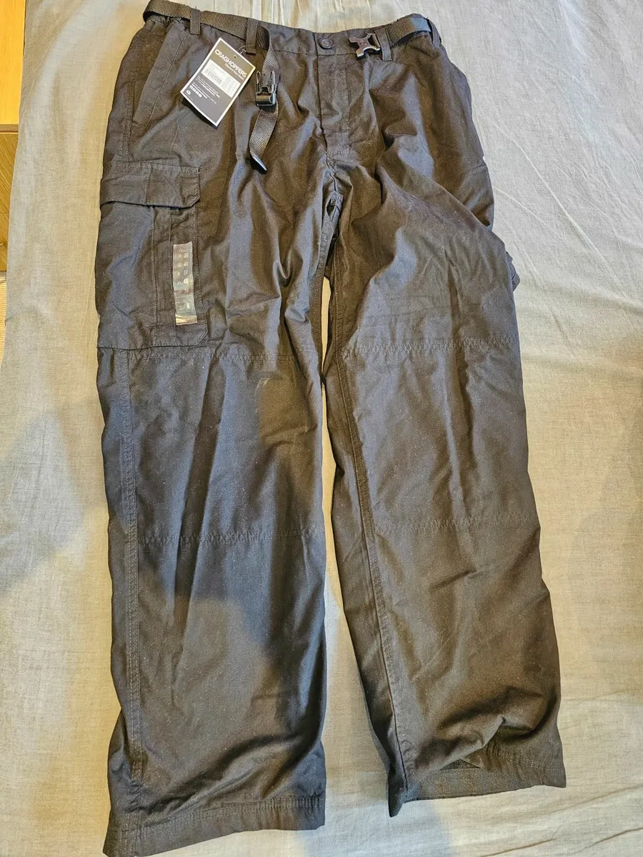 Lined Mens Trousers Black Hiking 36in Insulated Cr - Image 1
