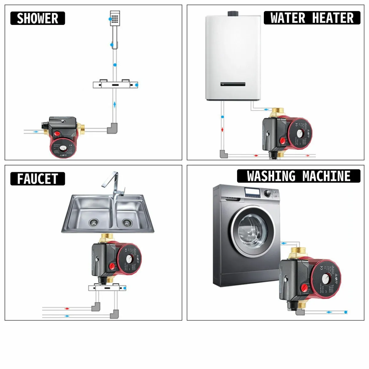 90W Hot Water Booster Circulation Pump - Image 2