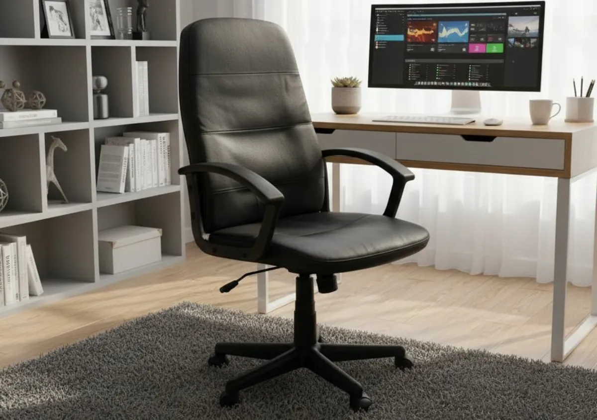 Black Office Chair – Comfy & Adjustable - Image 1