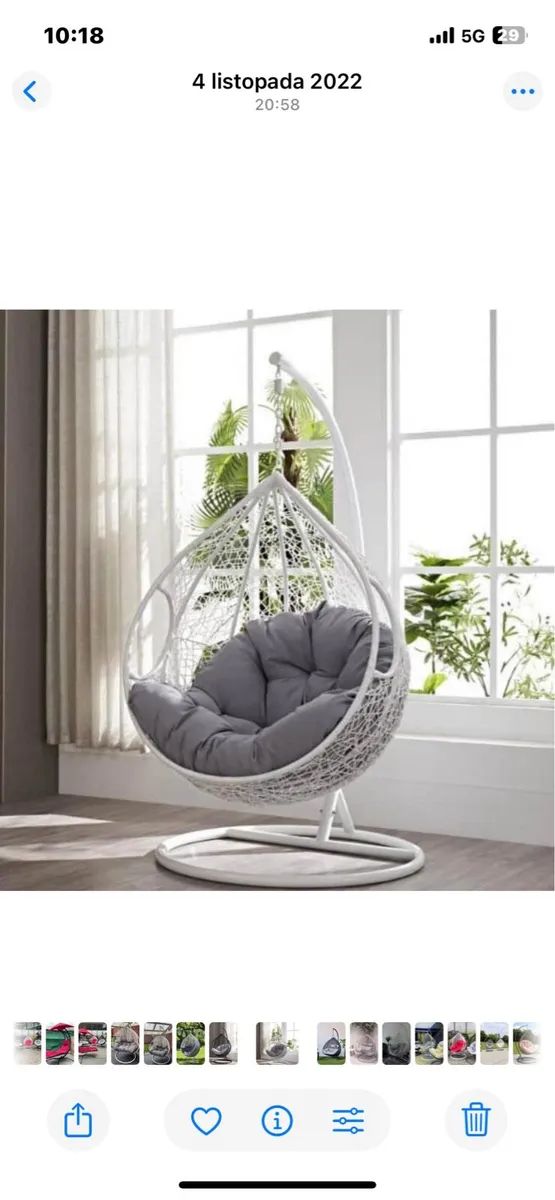 NEW RATTAN HANGING SWING EGG CHAIR / DELIVERY - Image 1