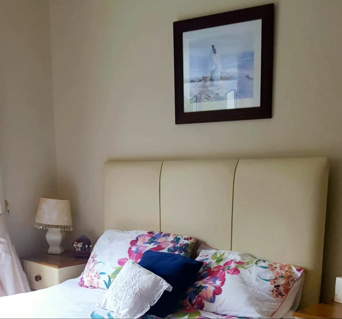 Cream faux leather Headboard - Image 3