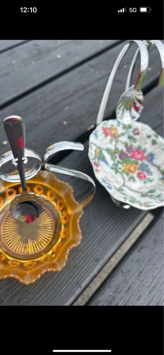2 Antique jam serving dishes - Image 1