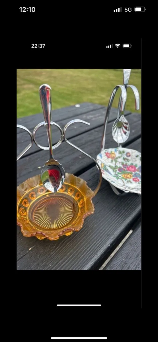 2 Antique jam serving dishes - Image 2