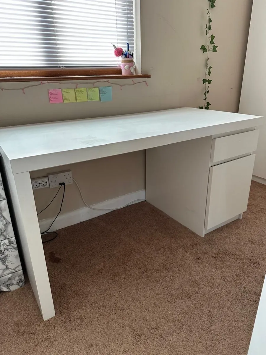 White Study Desk – Good Condition! ✨ - Image 2