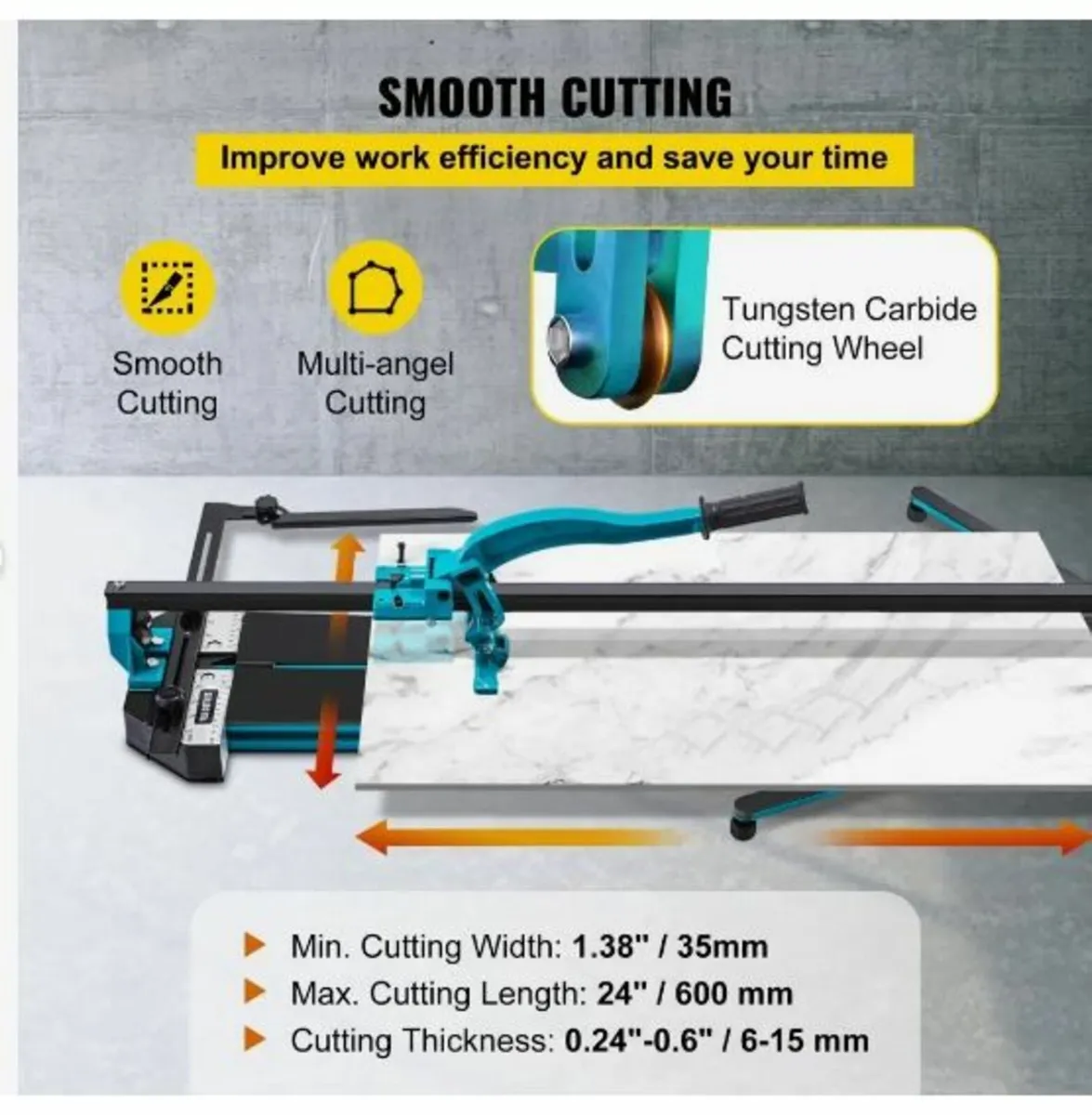 600 mm Tile Cutter Single Rail Double - Image 3