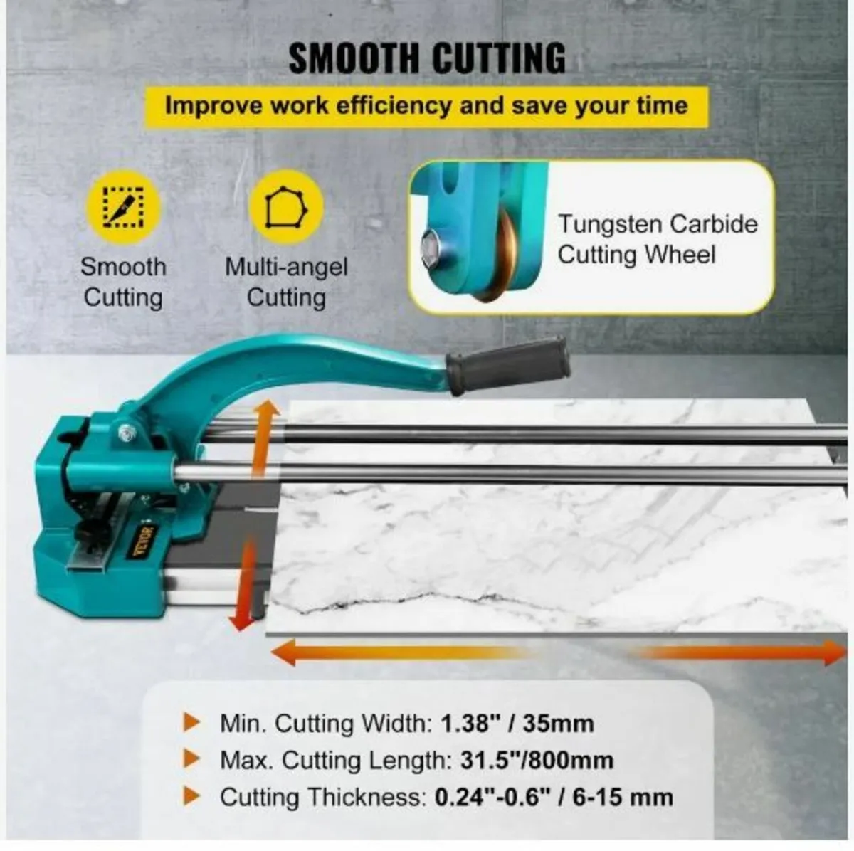 31 Inch/800mm Tile Cutter Double Rails - Image 3