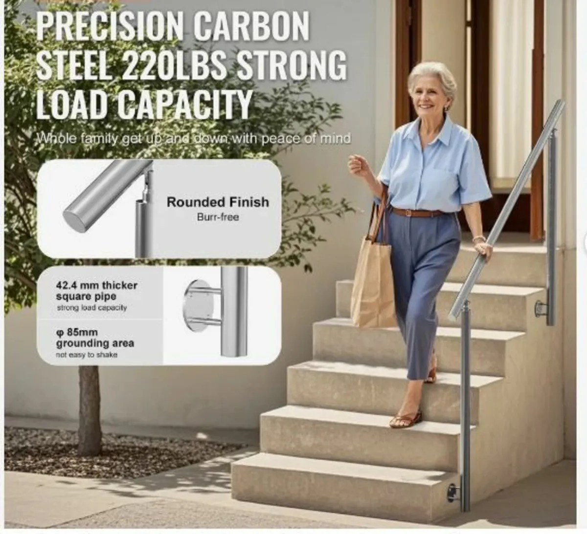 149.9 cm Handrails for Outdoor Steps - Image 3