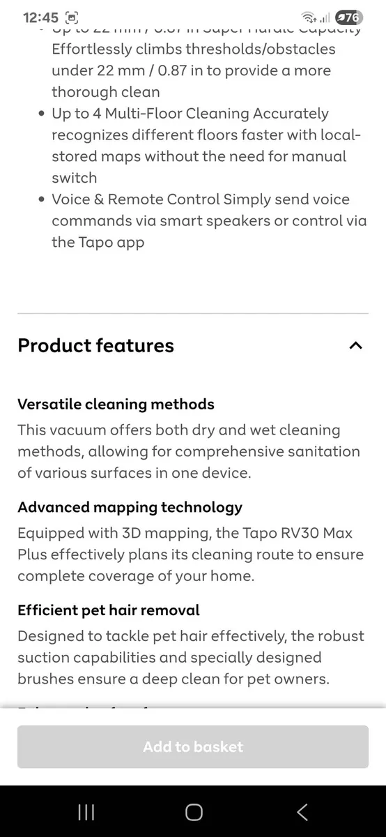TP Link Rapo RV30 Max Plus Smart Vacuum Cleaner - Image 3