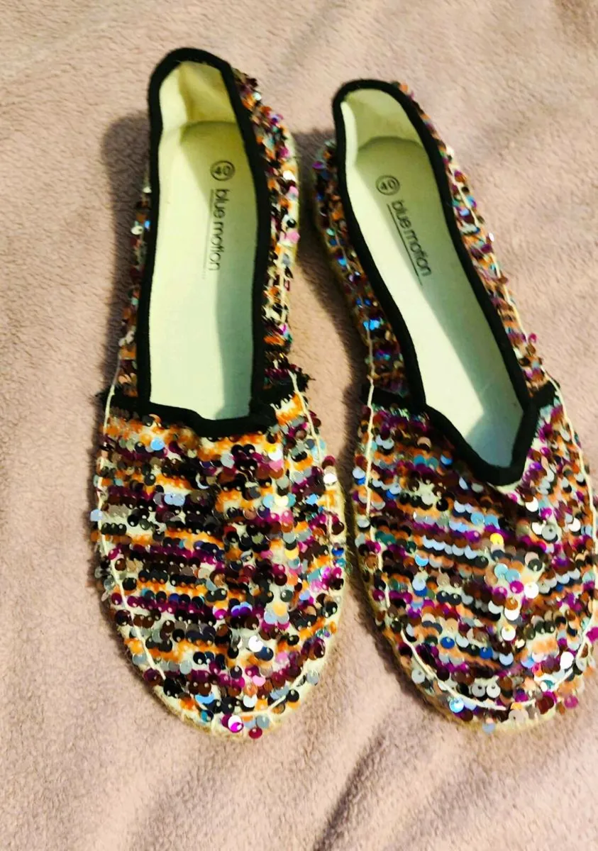 Multi-coloured sequin women's espadrilles 40 size - Image 1