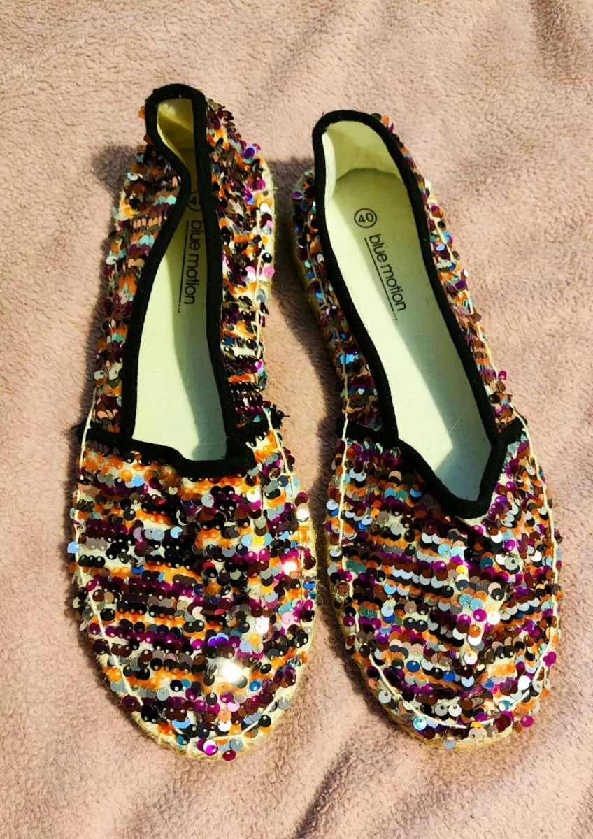 Multi-coloured sequin women's espadrilles 40 size - Image 3