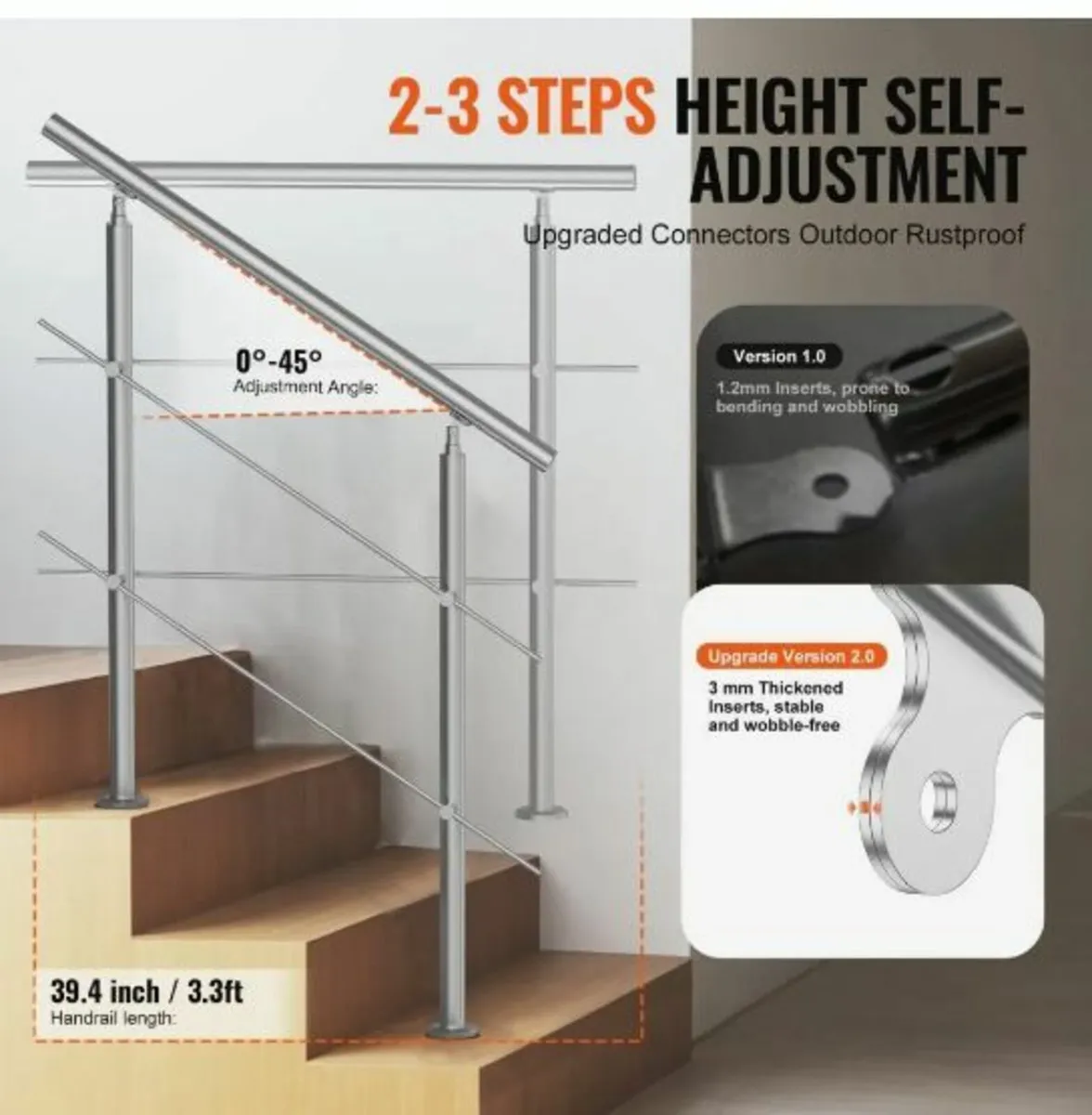 100.1 cm Handrails for Outdoor Steps - Image 3
