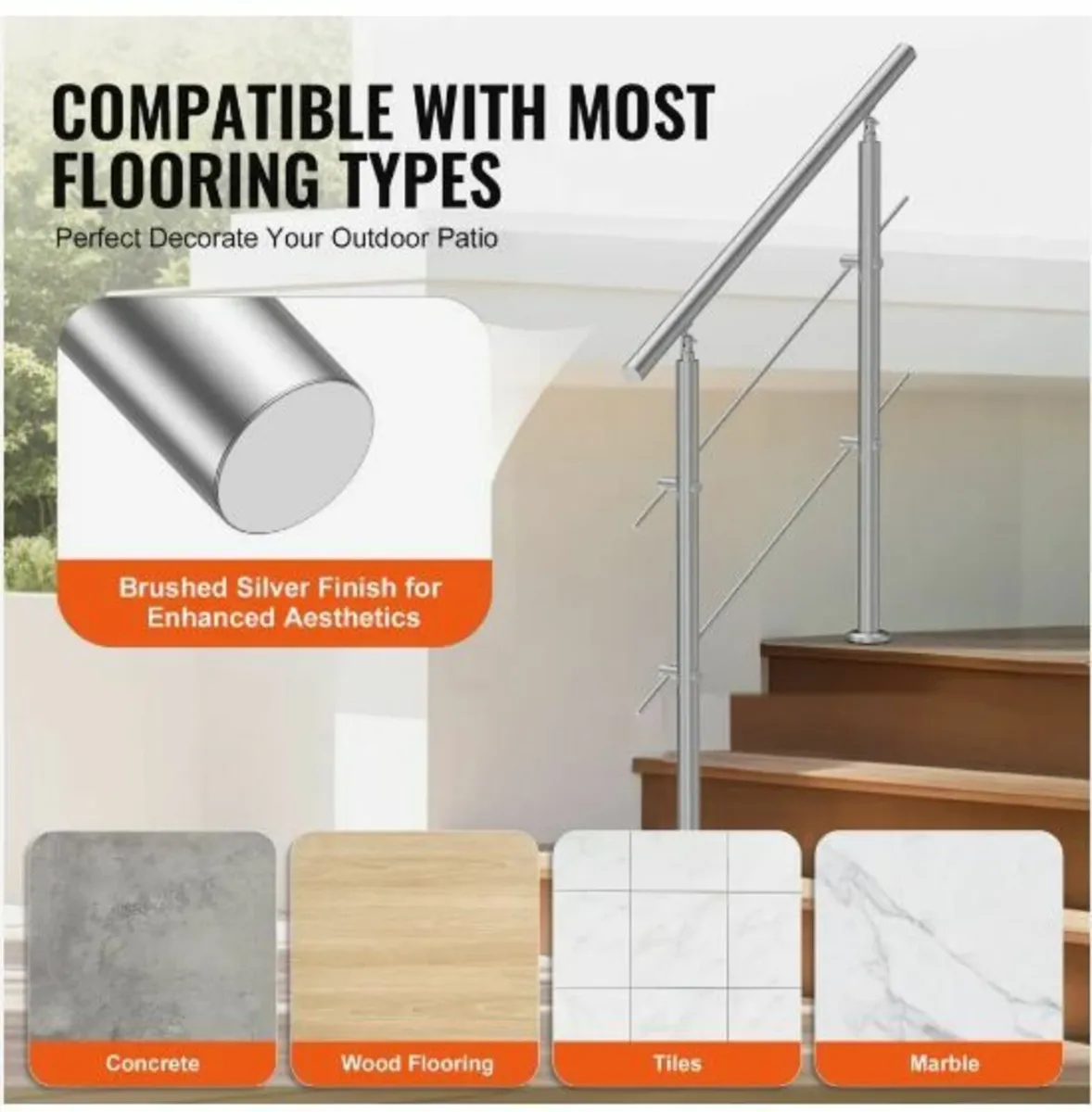 100.1 cm Handrails for Outdoor Steps - Image 4