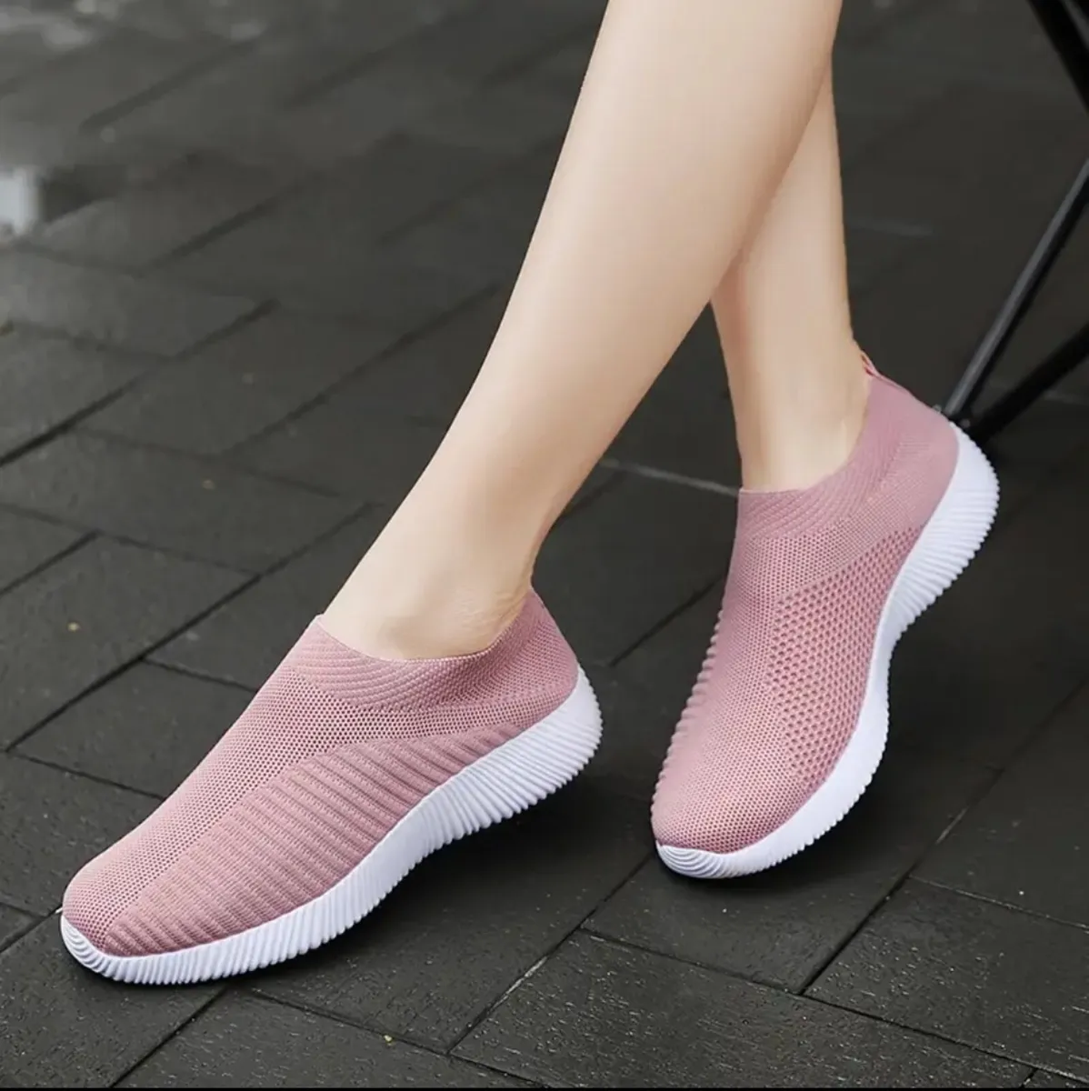 Light Pink Elastic Sock Shoes size 40 - Image 1