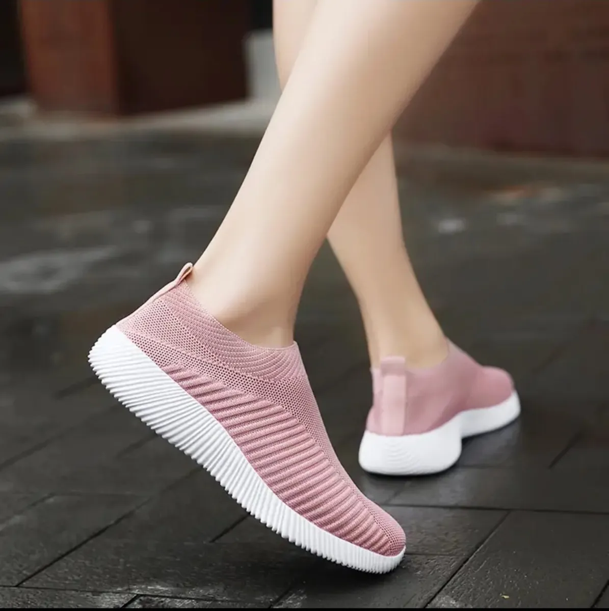 Light Pink Elastic Sock Shoes size 40 - Image 2