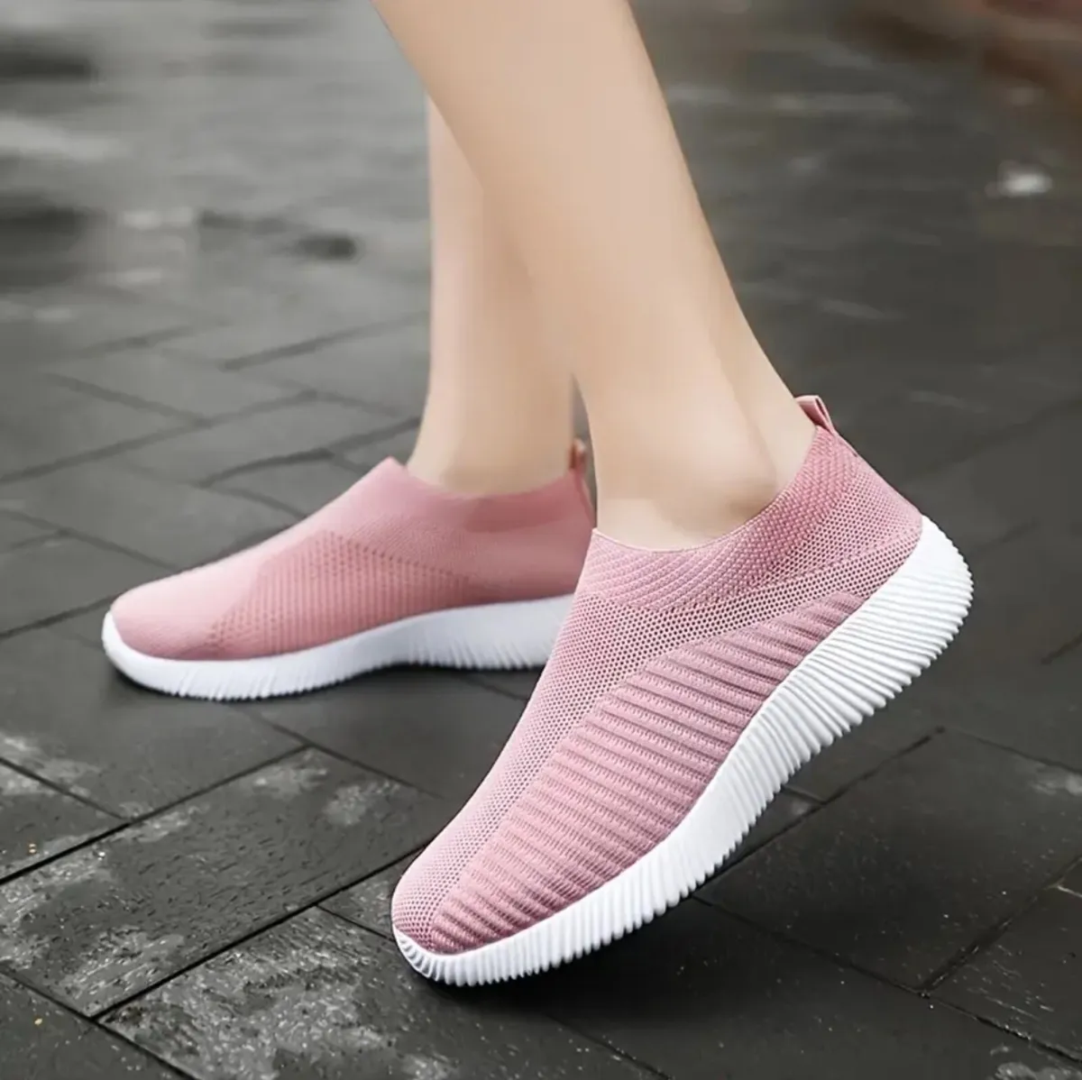 Light Pink Elastic Sock Shoes size 40 - Image 4