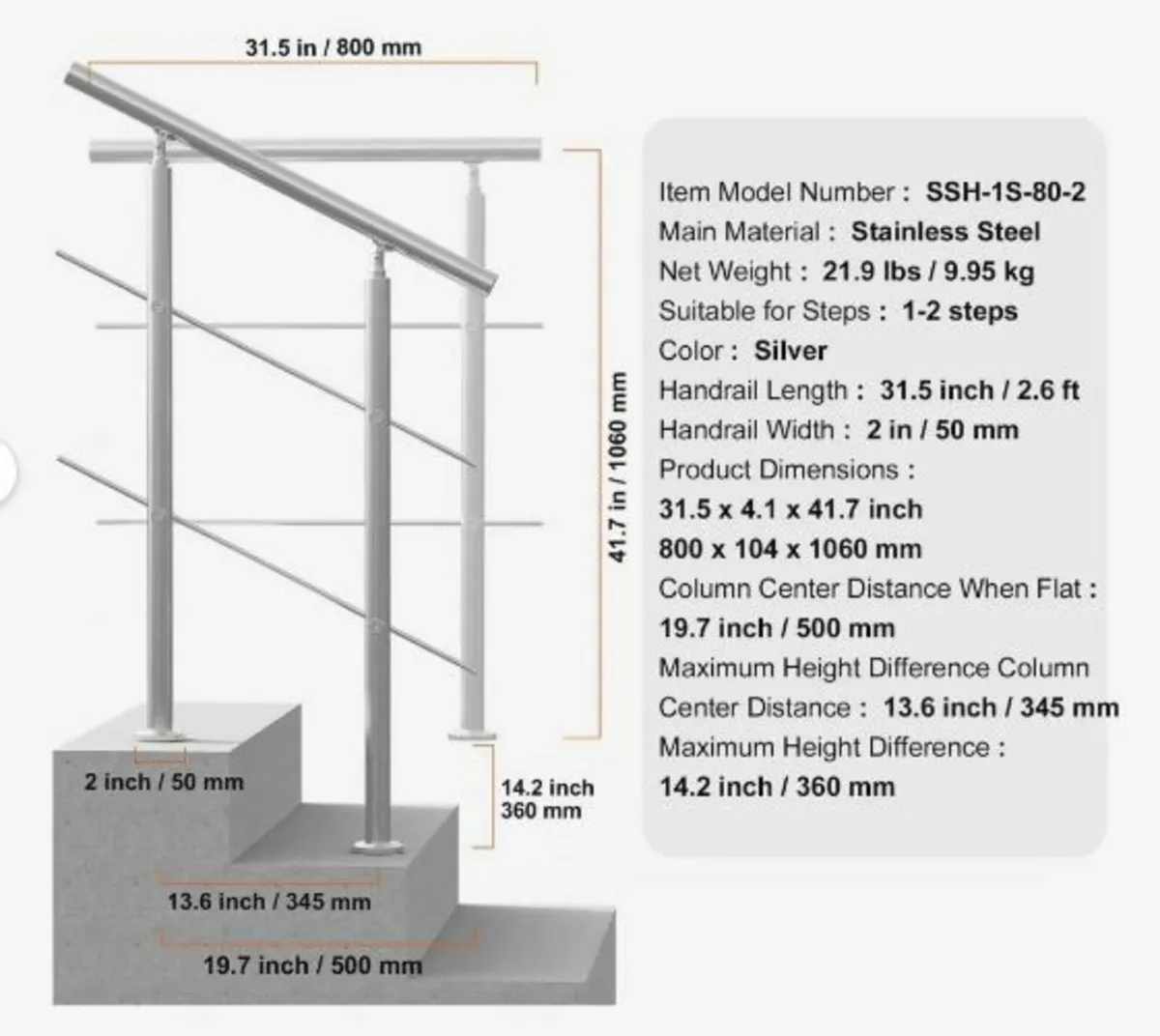 Handrails for Outdoor Steps - Image 1