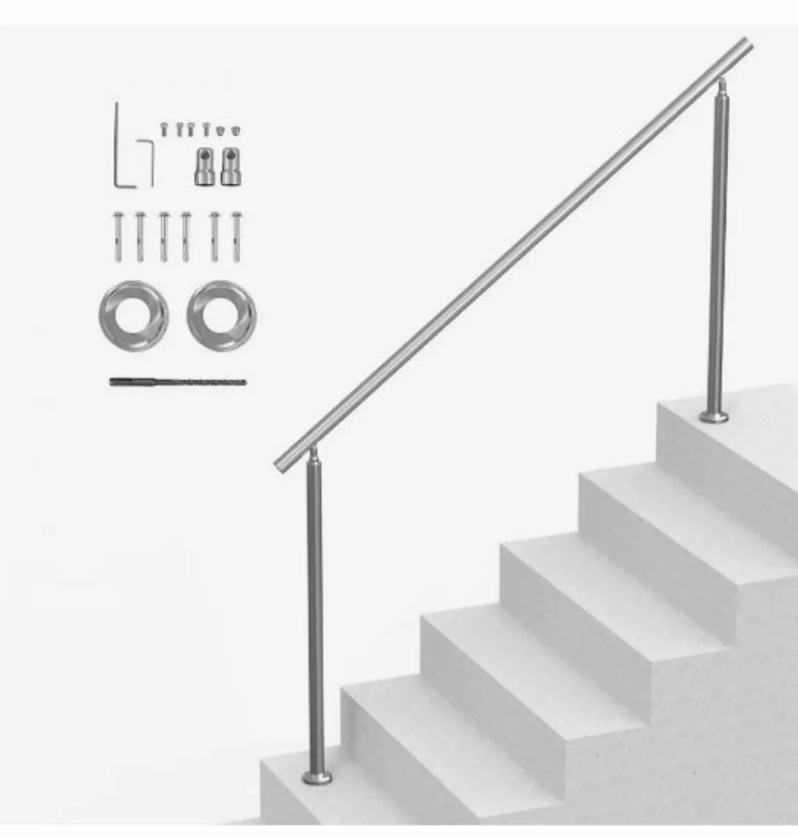 Handrails for Outdoor Steps, 70.9 in/ 180cm - Image 1