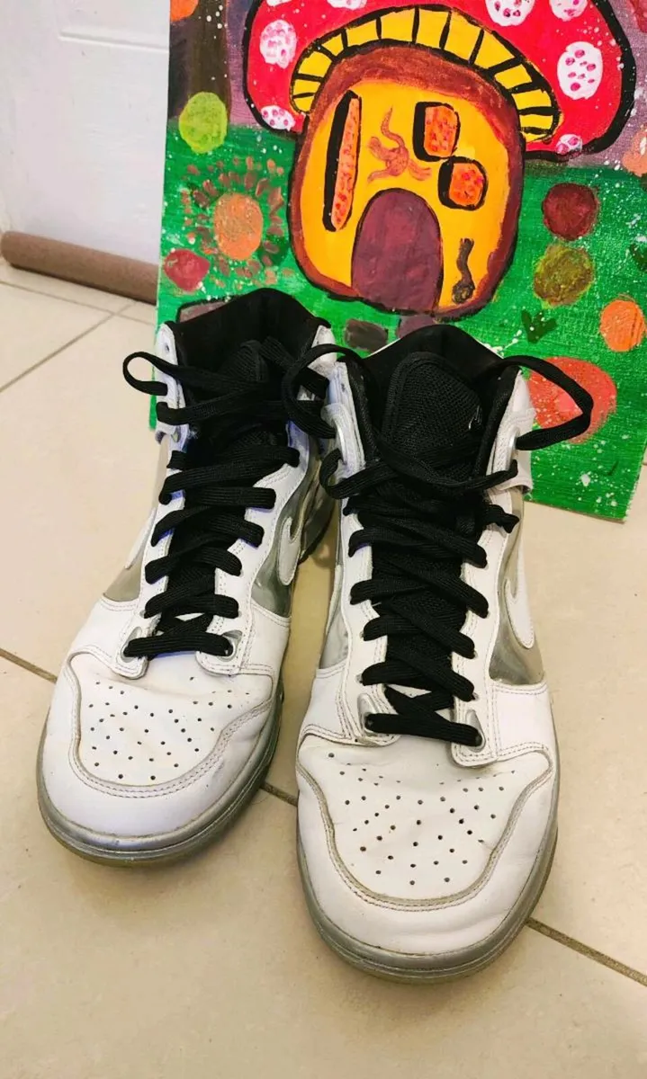 Nike Dunk High White & Metallic Silver - Image 4