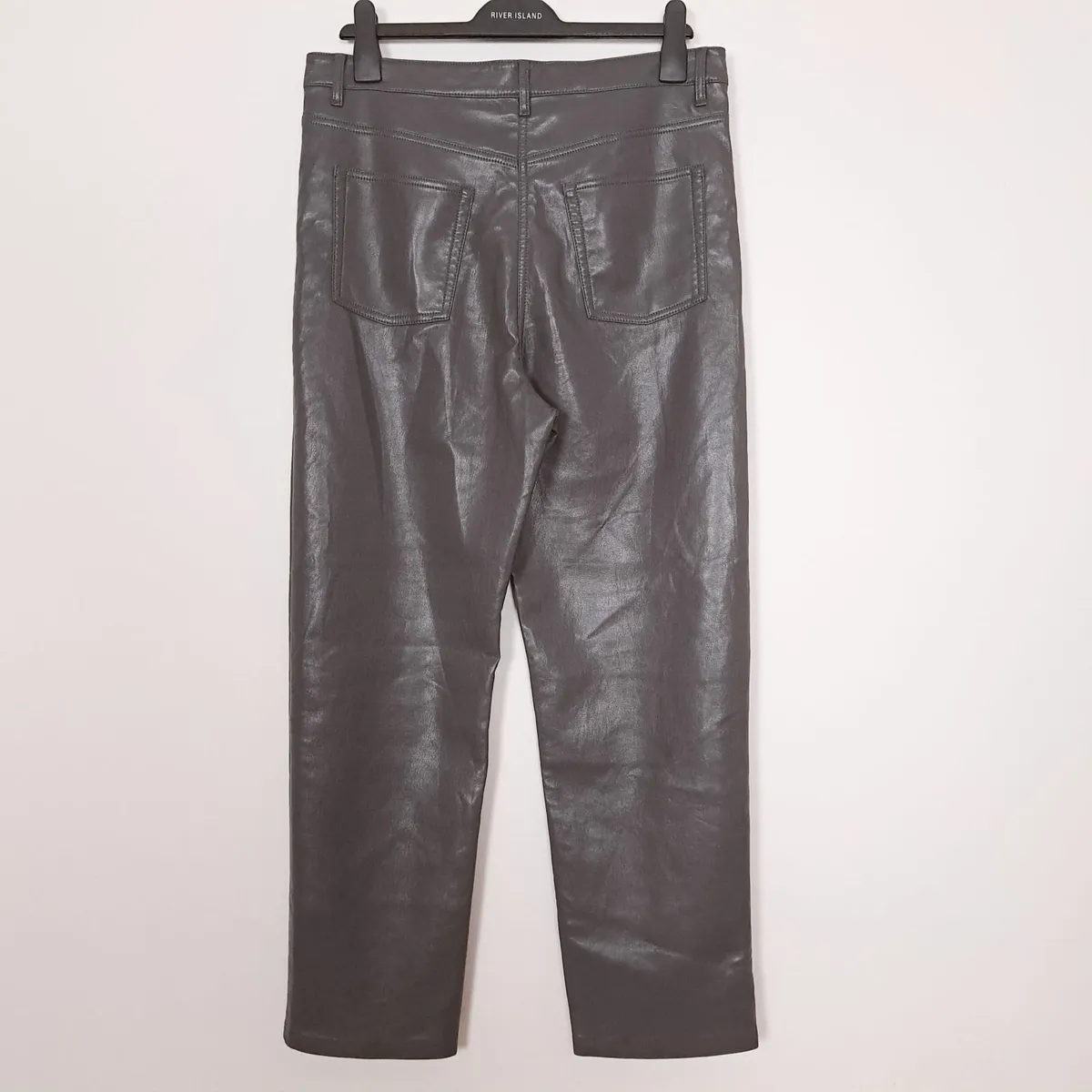 The Melina Wilfred Brown Grey Leather Trousers 14 - Image 3