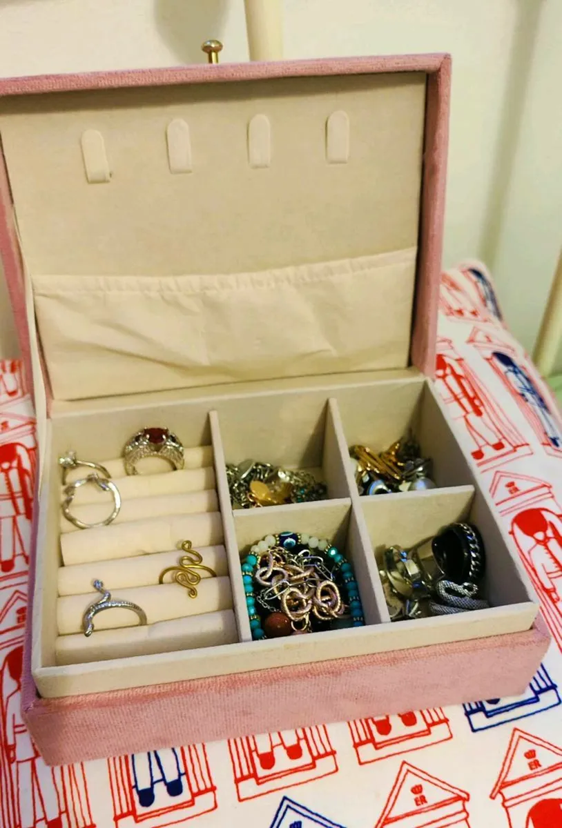 Velvet Pink Jewelry Box Organizer - Image 1