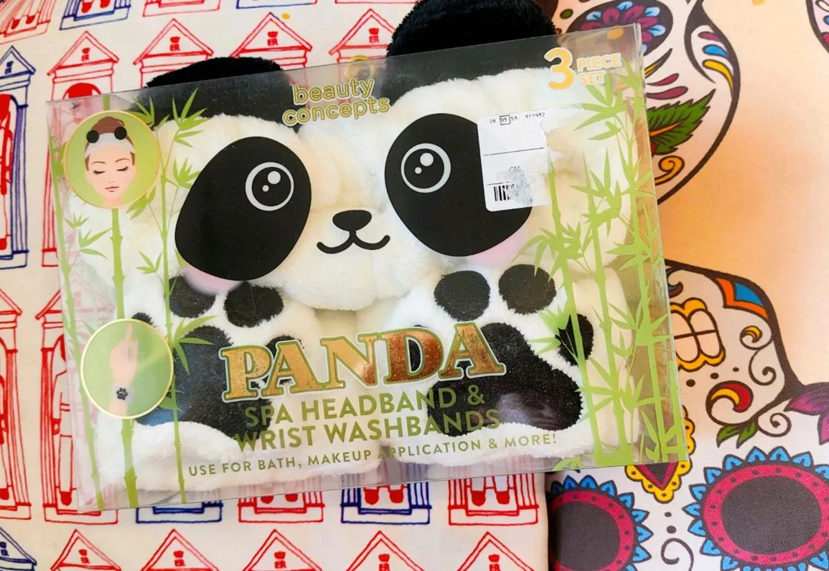 Panda Spa Headband & Wrist Washbands Set - Image 1