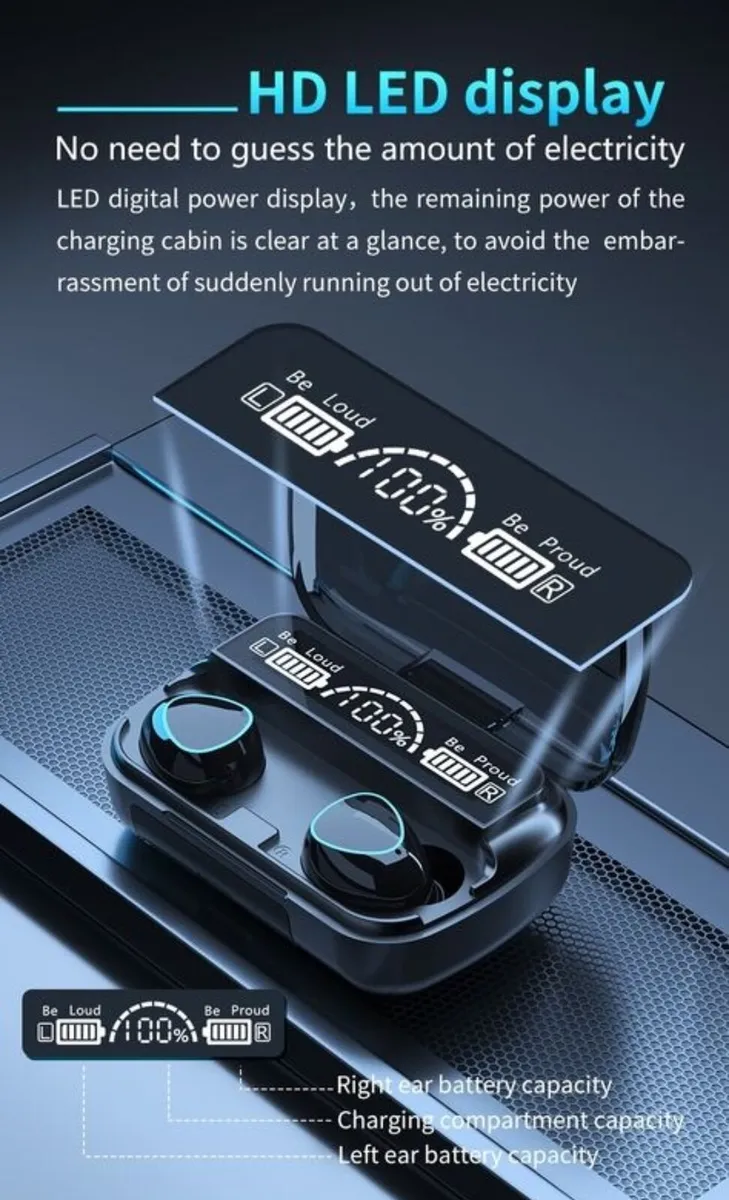 Wireless Earbuds with LED Display 9D Noise Reducti - Image 4