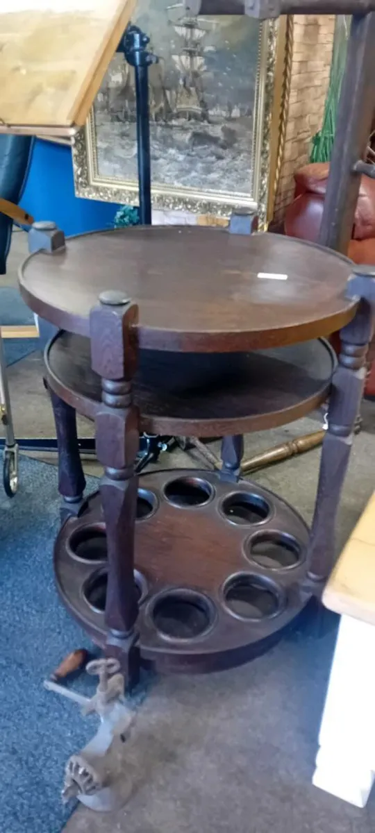 Round Mahogany Drinks Table - Image 1