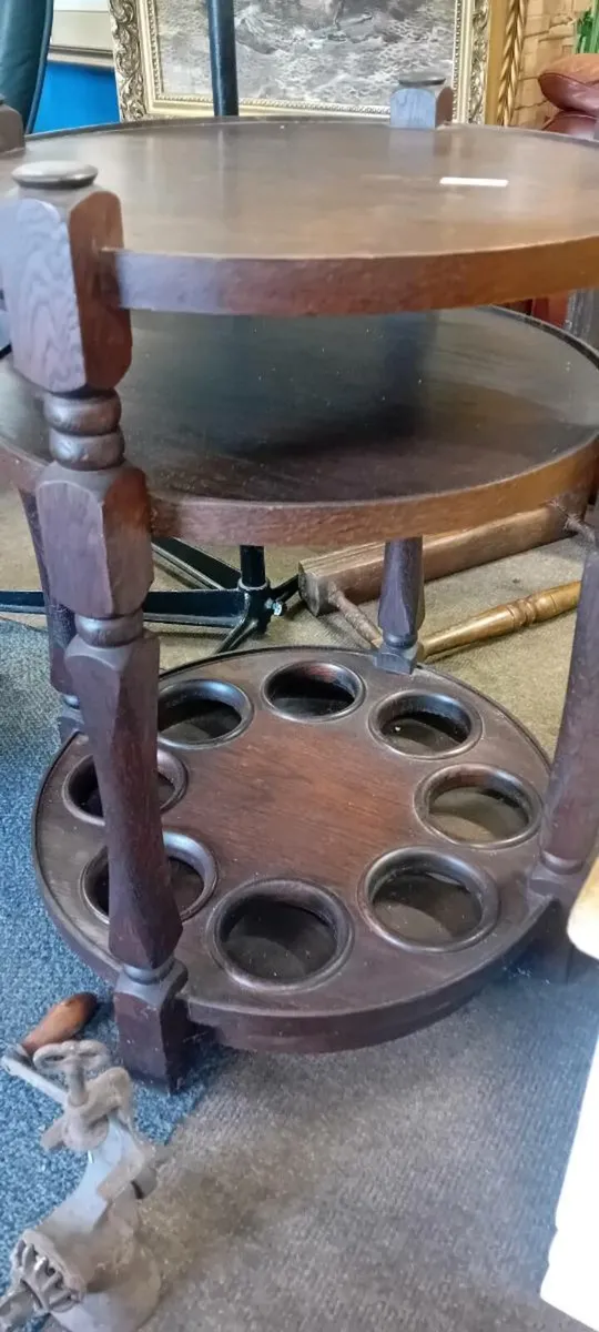 Round Mahogany Drinks Table - Image 2