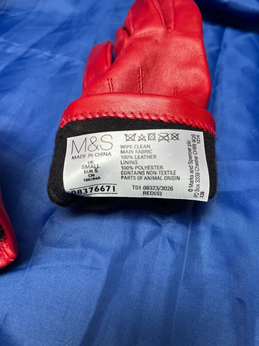 Red leather ladies gloves - Image 2