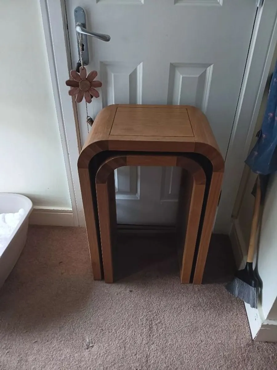 Solid Oak Side Tables - Image 1