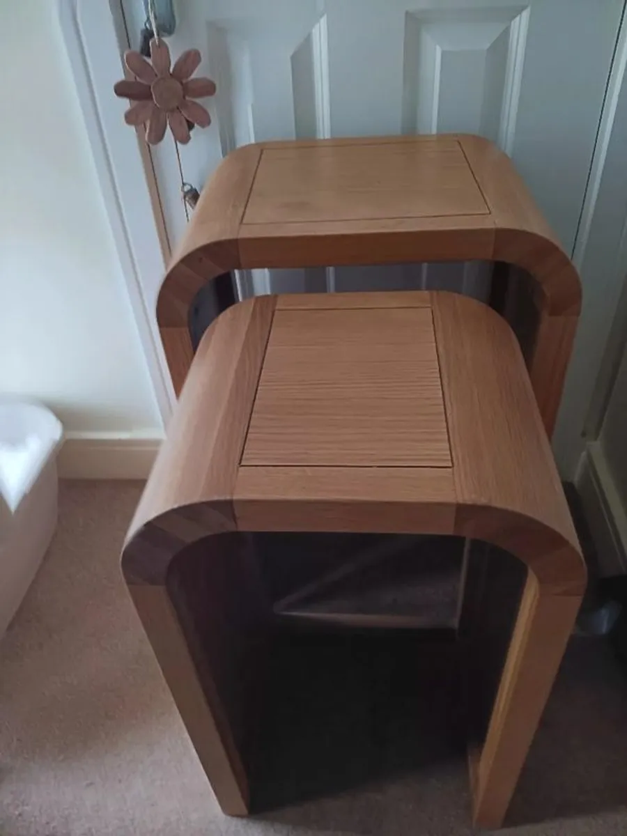 Solid Oak Side Tables - Image 2