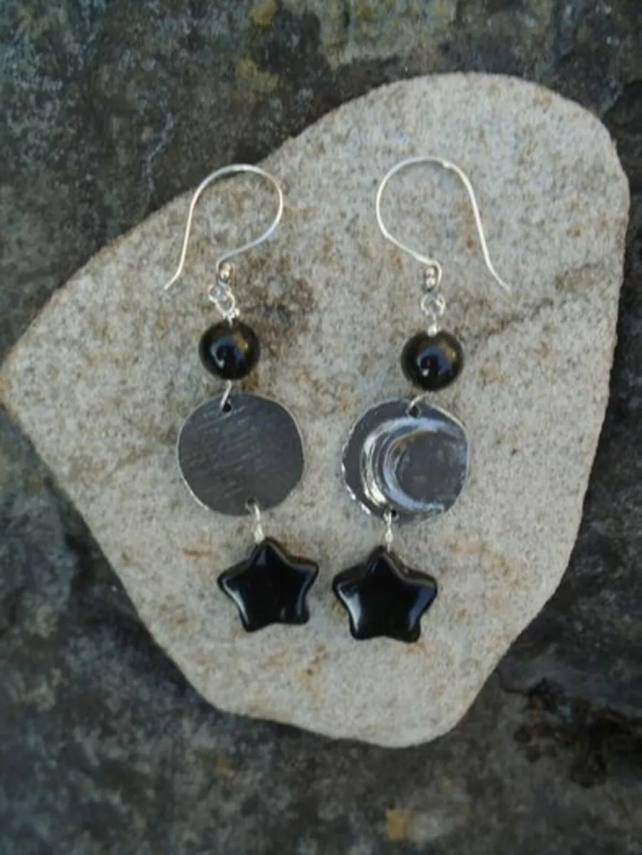Moon and stars earrings, Jewellery, Earrings,Gift - Image 2