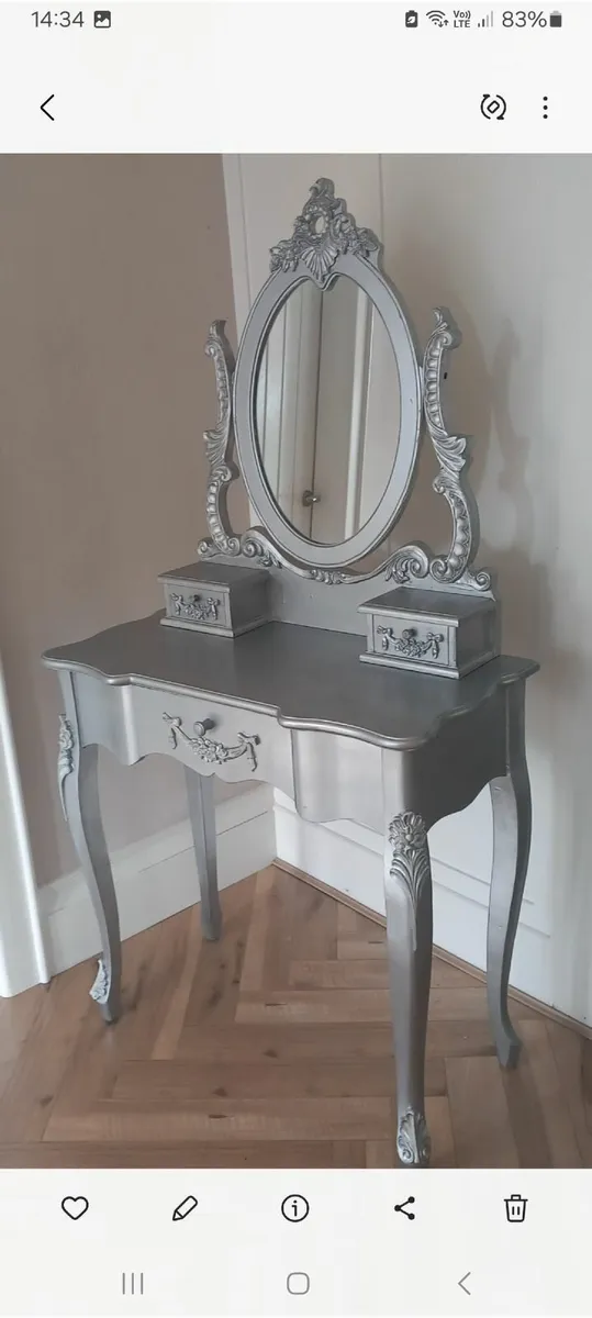 Stunning French style dressing table and mirror - Image 2