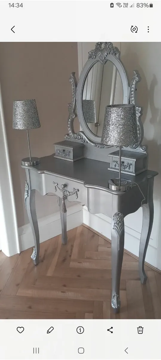 Stunning French style dressing table and mirror - Image 3