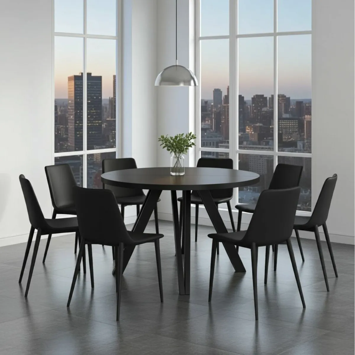 The Modern Extendable Black Round Dining Table - Image 3