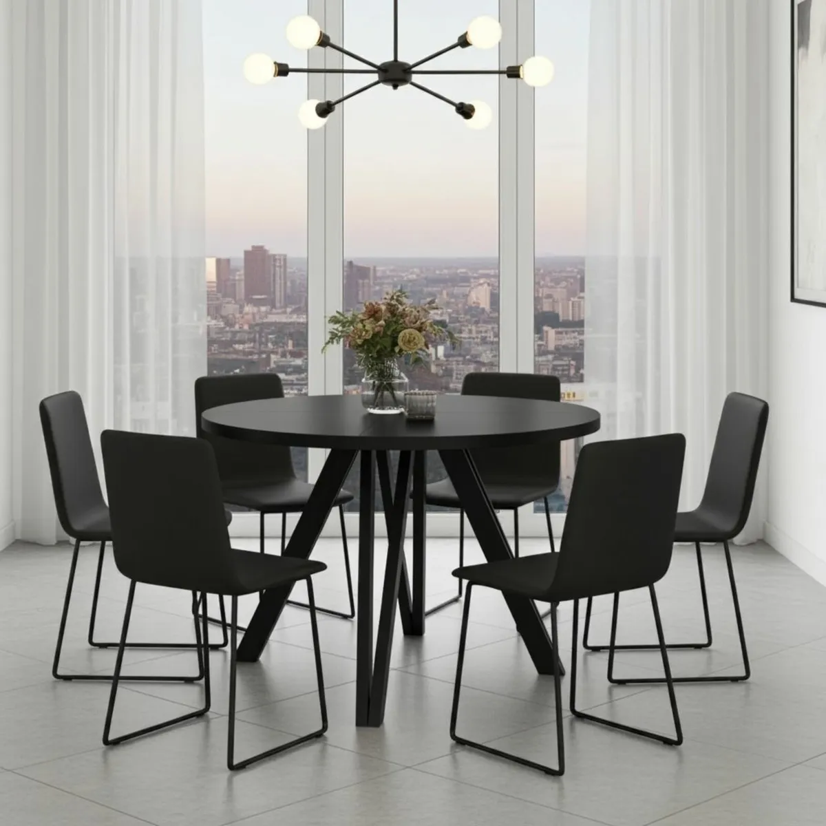 The Modern Extendable Black Round Dining Table - Image 2