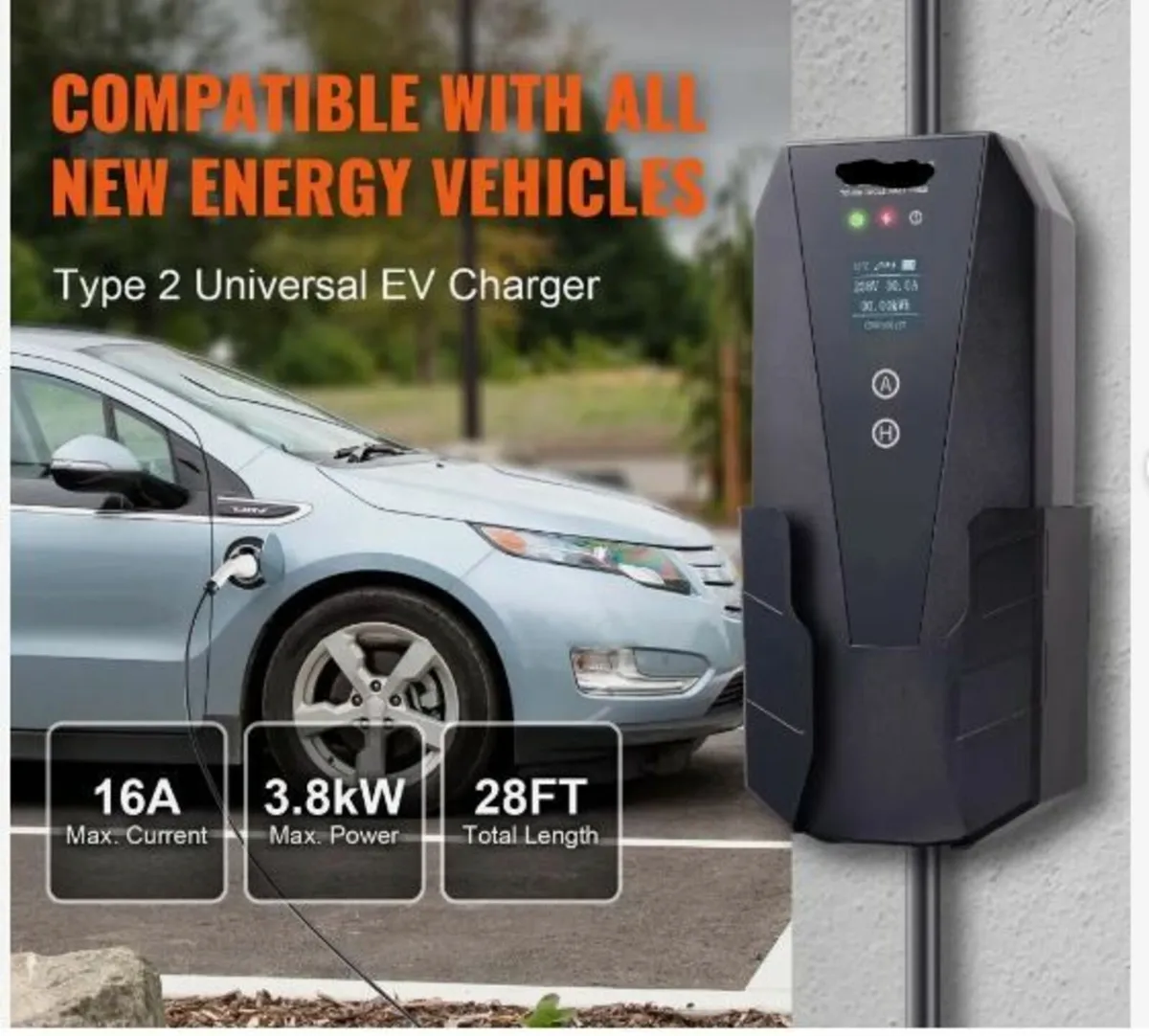 Portable EV Charger Type 2, 16A 3.7 kW - Image 2