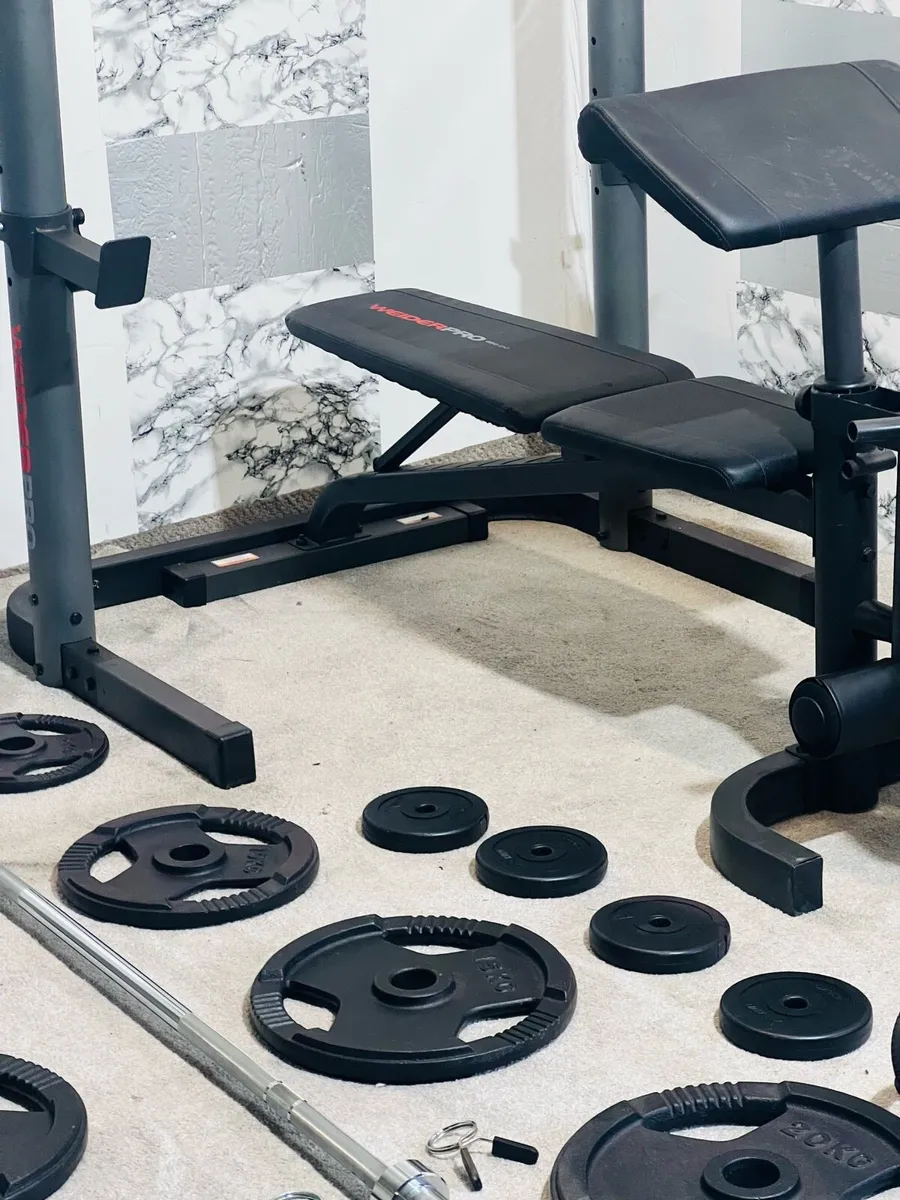 OLYMPIC WORKOUT SET WEIGHT RACK BENCH BARBELL ++ - Image 4