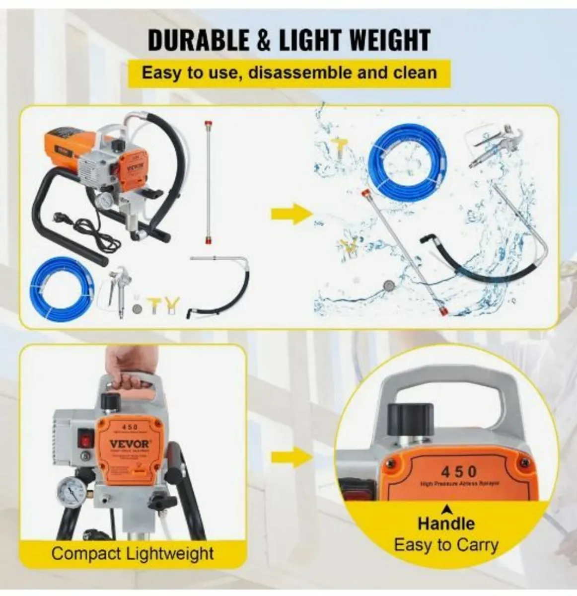 Pro Airless Wall Paint Sprayer, 1800W - Image 4
