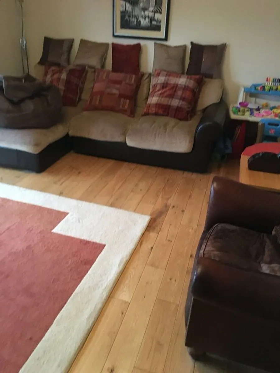 Leather and Fabric sofa