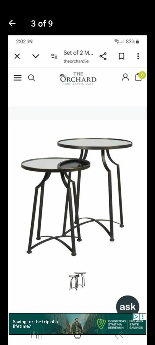 Set of 2 glass tables - Image 1