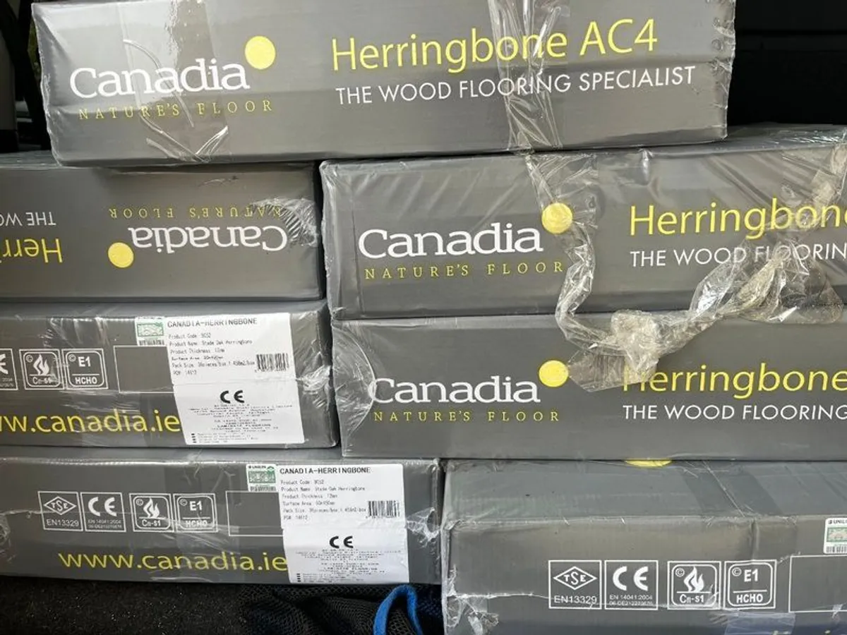 Canadian Stade Oak Herringbone AC4 laminate flooring - Image 1