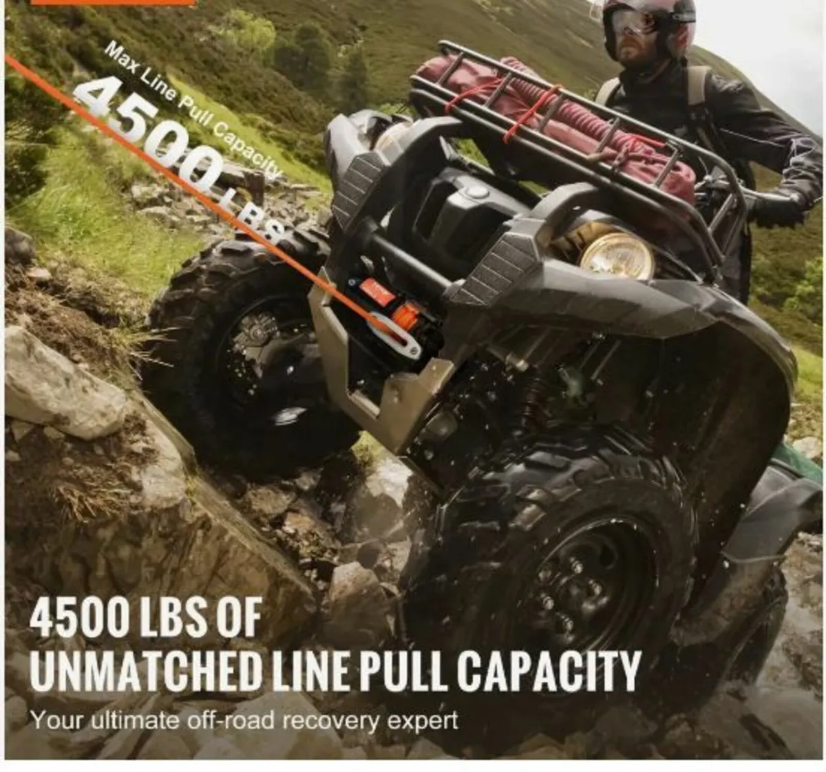 Electric Winch ATV UTV 2041.2 kg - Image 3