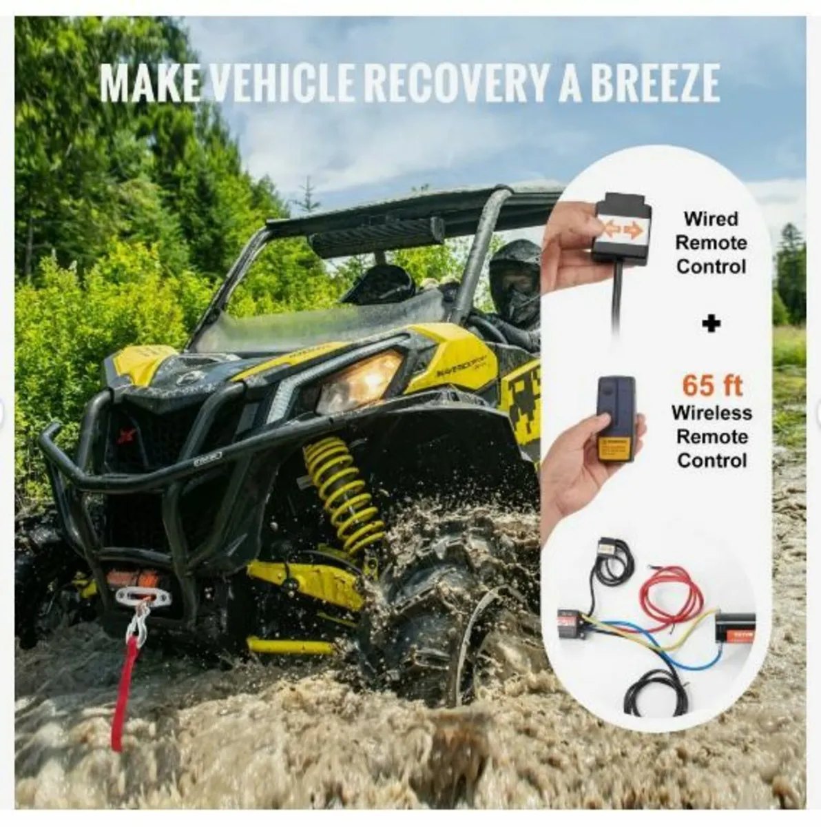 Electric Winch ATV UTV 2041.2 kg - Image 4