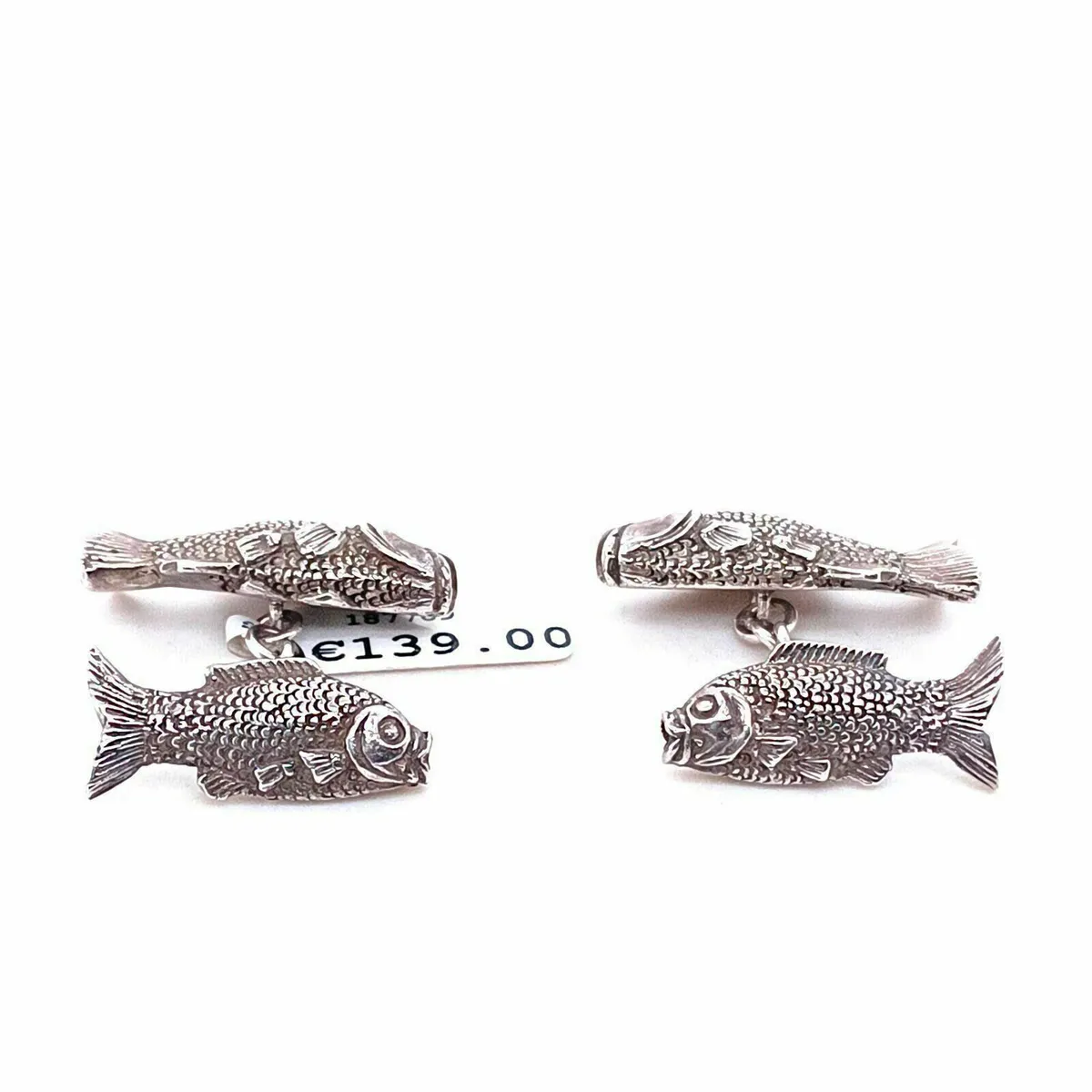 Silver Carp Fish cufflinks - Image 2