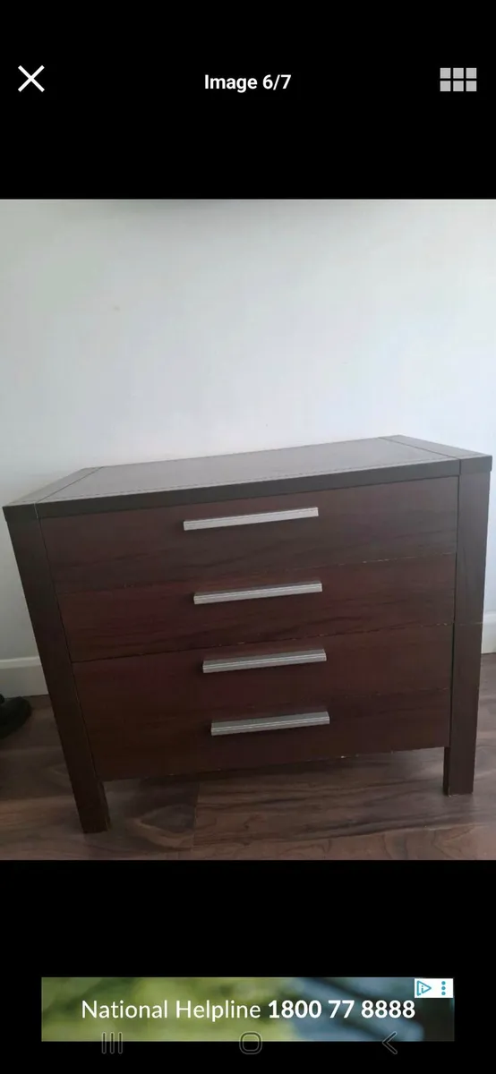 Single bed, mattress, 2 lockers 1 chest of drawers - Image 1