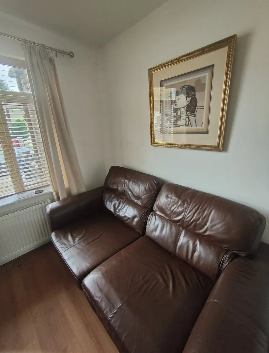 Cabra, Free to collect. As New Leather Couch - Image 1